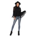 thumbnail image 6 of FANNYC Women Winter Knitted Sweater Pullover Shawl Cloak Coat Texture Oversized Loose Baggy Tassel Fringed Poncho Cape Wrap Jumper With Irregular Hem, 6 of 6