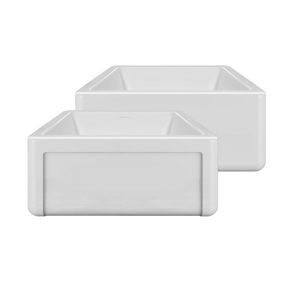 Whitehaus Collection 24" Reversible Single Bowl Fireclay Kitchen Sink