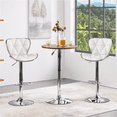 thumbnail image 3 of Yaheetech 2pcs Adjustable PU Leather Bar Stools, White, 3 of 7