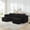 Black, variant on NeoKo Compact Modular Sectional Sofa | Ultra-Comfy Compressed Corduroy Couch | Modern Minimalist Space-Saving Modular Sofa-Black
