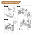 thumbnail image 5 of ZRuEzyX Outdoor Bench Wooden Patio Porch Bench Wagon Wheel Design Rustic Bench for Garden,Porch,Yard(45" Lx21 Wx32 H), 5 of 5