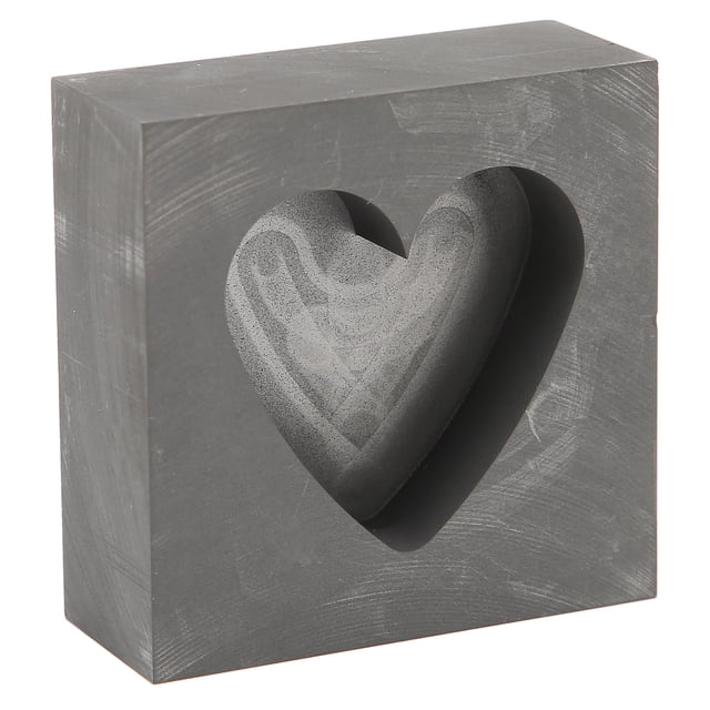 Molde de fundición de grafito, molde profesional de refinación de fundición de lingotes en forma de corazón para fundir Metal dorado y plateado