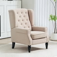thumbnail image 2 of HOMCOM Accent Chair Button-Tufted Armchair with Wingback Round Arms Beige, 2 of 8