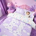 thumbnail image 3 of meiyoeat Purple Personalized Monogram Bedding,Rainbow Cloud Heart Initial Art Duvet Cover Full For Girl,Colorful Stars Reversible,3-Piece,1 Duvet Cover and 2 Pillowcases, 3 of 6