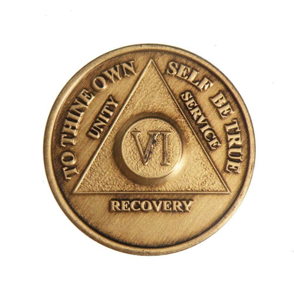 6 Year AA Medallion Bronze Sobriety Chip - Walmart.com