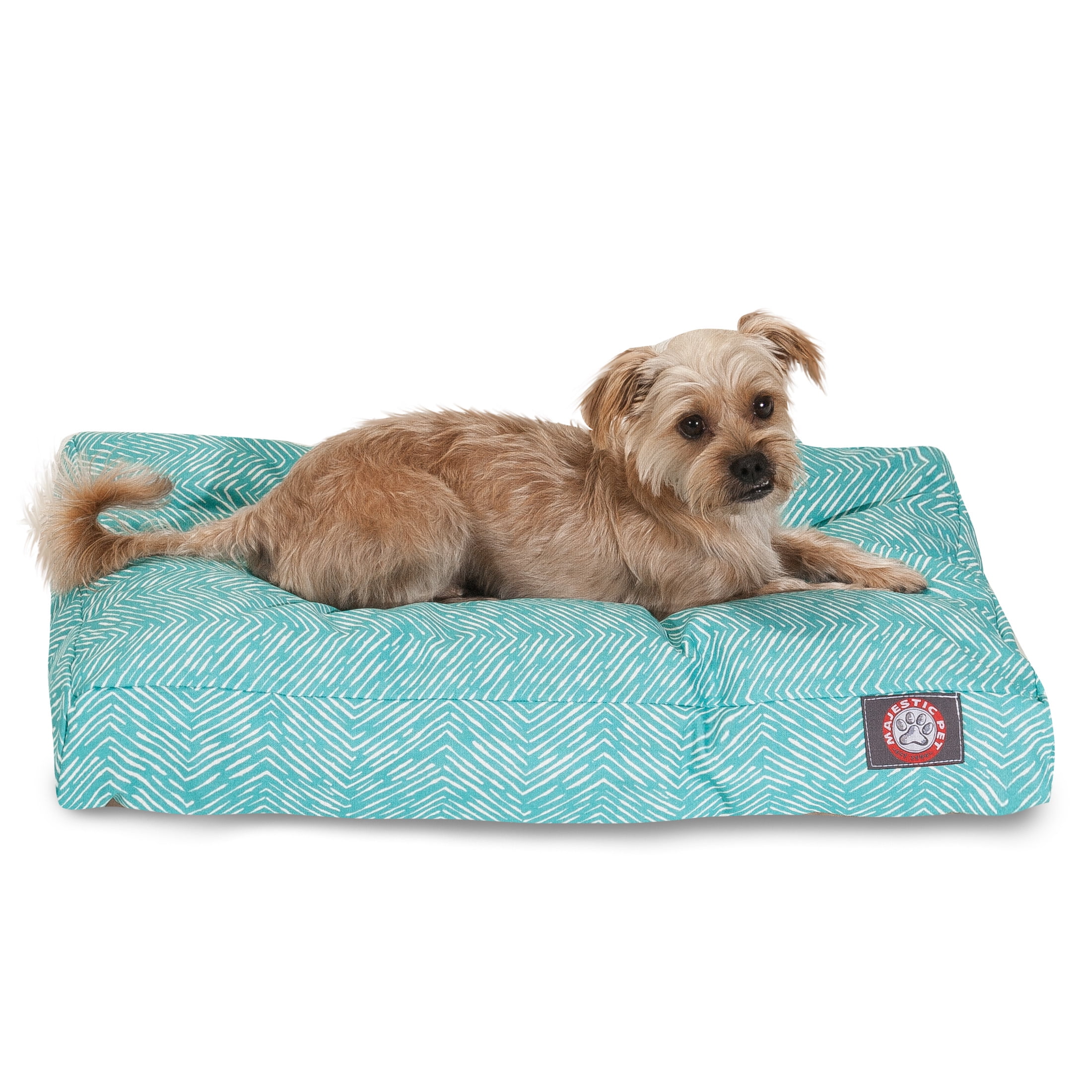 Majestic Pet South West Rectangle Dog Bed Treated Polyester Removable Cover Teal Medium 36" x 29" x 4"