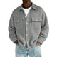thumbnail image 2 of Top Abrigo Hombres Color Sólido Manga Larga Botón Cuello Moda Casual Verano Al Aire Libre Diario, 2 of 7
