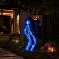 thumbnail image 2 of Lypsnake Halloween Soul Harvester Animated Garden Light, Pumpkin Head Grim Reaper Stake Light with Blue Flowing Ghost String Lights, Outdoor Decor for Halloween Yard Lawn Pathway, 2 of 7