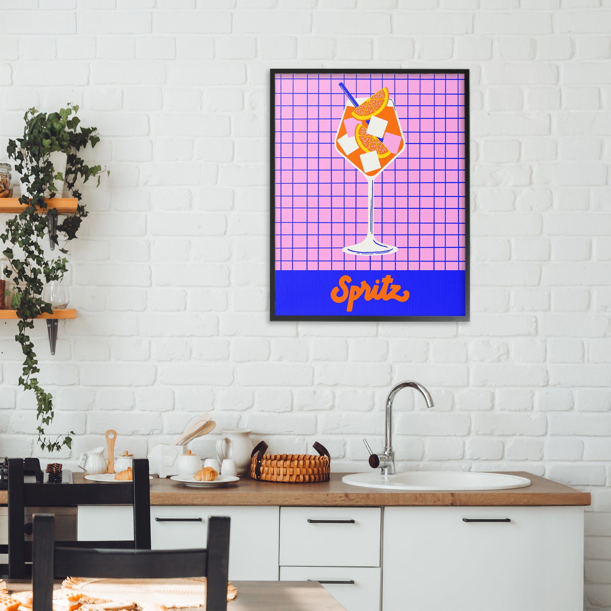 Stupell Industries Colorful Summer Spritz Drink Black Framed Giclee Art, design by Indira Prieto | IndySign