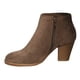 thumbnail image 1 of NECHOLOGY Zapatos Botines de mujer Europa y los Unidos Otoño e invierno Nuevas botas femeninas Cremallera lateral Cabeza redonda Botas casuales Botines de tacón grueso de gamuza (Brown 7.5), 1 of 5