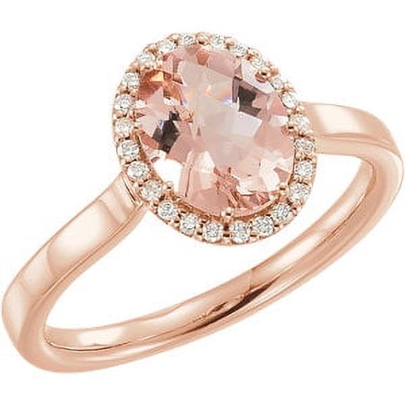 FB Jewels 14K Rose Gold Morganite & 1/8 CTW Diamond Ring Size 7