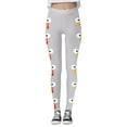 thumbnail image 4 of Fiaer Thanksgiving Womens Leggings Funny Graphic Plus Size Yoga Pants Tummy Control High Waisted Comfy Holiday Workout Trousers Light Gray S, 4 of 5