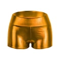 thumbnail image 3 of Oplxuo Women's Sexy Metallic Booty Shorts Stretch High Waisted Shiny Rave Festival Dance Bottoms, 3 of 5