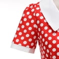 thumbnail image 5 of Blmnix Women Dress Polka Dot Dress Vintage Dress Tent Petticoat Short Sleeve Collared Red Cocktail-Length Adjustable Waist Women Dresses Summer,XL, 5 of 7