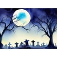 thumbnail image 3 of CafePress - Watercolor Halloween Night - Cotton Baseball Jersey, 3/4 Raglan Sleeve Shirt, 3 of 4
