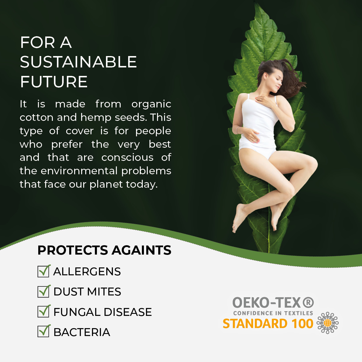 DOQU Home Hemp Mattress Protector 100% Waterproof and Noiseless