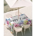 thumbnail image 3 of 54x80 Inch Outdoor Tablecloth with Umbrella Hole Zipper Rectangle Easter Rectangular Tablecloths Outside Waterproof Colorful Flowers Eggs Tulips Daisy Pastoral Floral Patio Table Cover for Picnic, 3 of 8