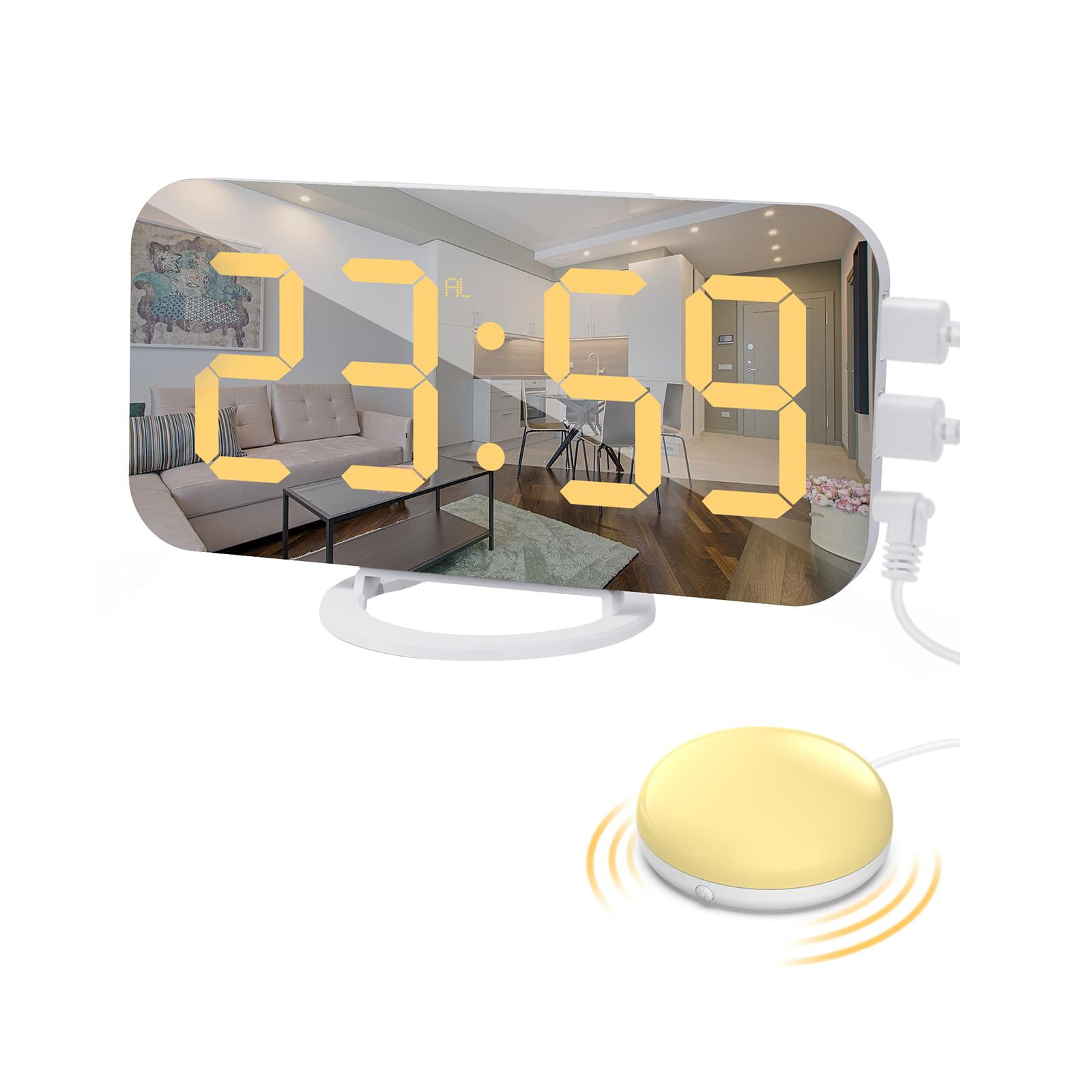 Vibrating Clock with Bed Shaker Adjustable Brightness for Bedroom Home ...
