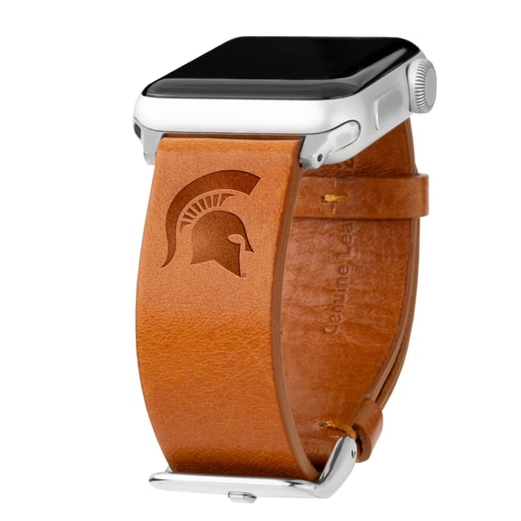 Spartans Premium Leather Unisex Watch Band for Apple Watch - 42/44/45/49mm(46mm Series 10) Long Tan by Affinity Bands