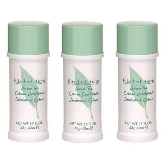 Green Tea by Elizabeth Arden, 3x1.5oz (4.5oz total) Cream Deodorant women