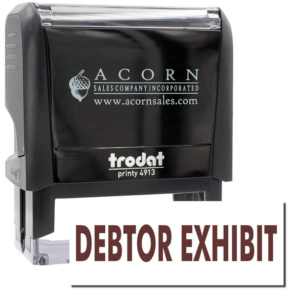Large Self-Inking Debtor Exhibit Stamp, Trodat Printy 4913, Press and Print Stamping, Impression Size 7/8" x 2-1/4", Up to 10,000 Impressions - Brown Ink