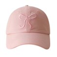 thumbnail image 6 of XIAOCHA Women's Bow Embroidered Dad Hat Breathable Outdoor Sun Protection Baseball Cap for City Strolls Trucker Hat,Pink, 6 of 7