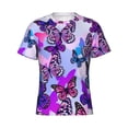 thumbnail image 4 of Vsdgher Flying Butterflies Print Men's Dry Fit Mesh Athletic Shirts Moisture Wicking Tennis T-Shirt Tops, 4 of 9