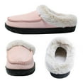 thumbnail image 4 of Needbo Women's Suede Moccasin Fuzzy Slippers Fleece Lined House Non-Slip Rubber Sole Indoor & Outdoor Memory Foam Shoes , Pink Size 8-9, 4 of 6