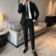 thumbnail image 4 of Joernso Men Suit Coat Lapel Long Sleeve Button Closure Suit Jacket with Flap Pockets Solid Color Slim Fit Business Outwear, 4 of 7