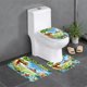 thumbnail image 1 of Gigantosaurus Juego de 3 alfombras de baño de coral fleece: tapete de baño + alfombra de inodoro en forma de U + funda de tapa de inodoro en forma de O, 1 of 6