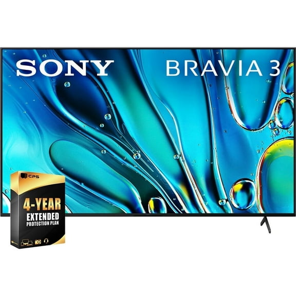 Sony K43S30 BRAVIA 3 43 inch 4K HDR Smart LED TV 2024 Bundle with 4 YR CPS Enhanced Protection Pack