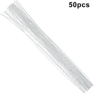 DECORA 18 Gauge White Floral Stem Wire 16 inch,50/Package