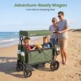 thumbnail image 5 of SACVON 2-Seater Stroller Wagon with Side Entry, Canopy & Snack Tray, Includes Removable Storage Bag That Converts to a Backpack-Olive Green, 5 of 8