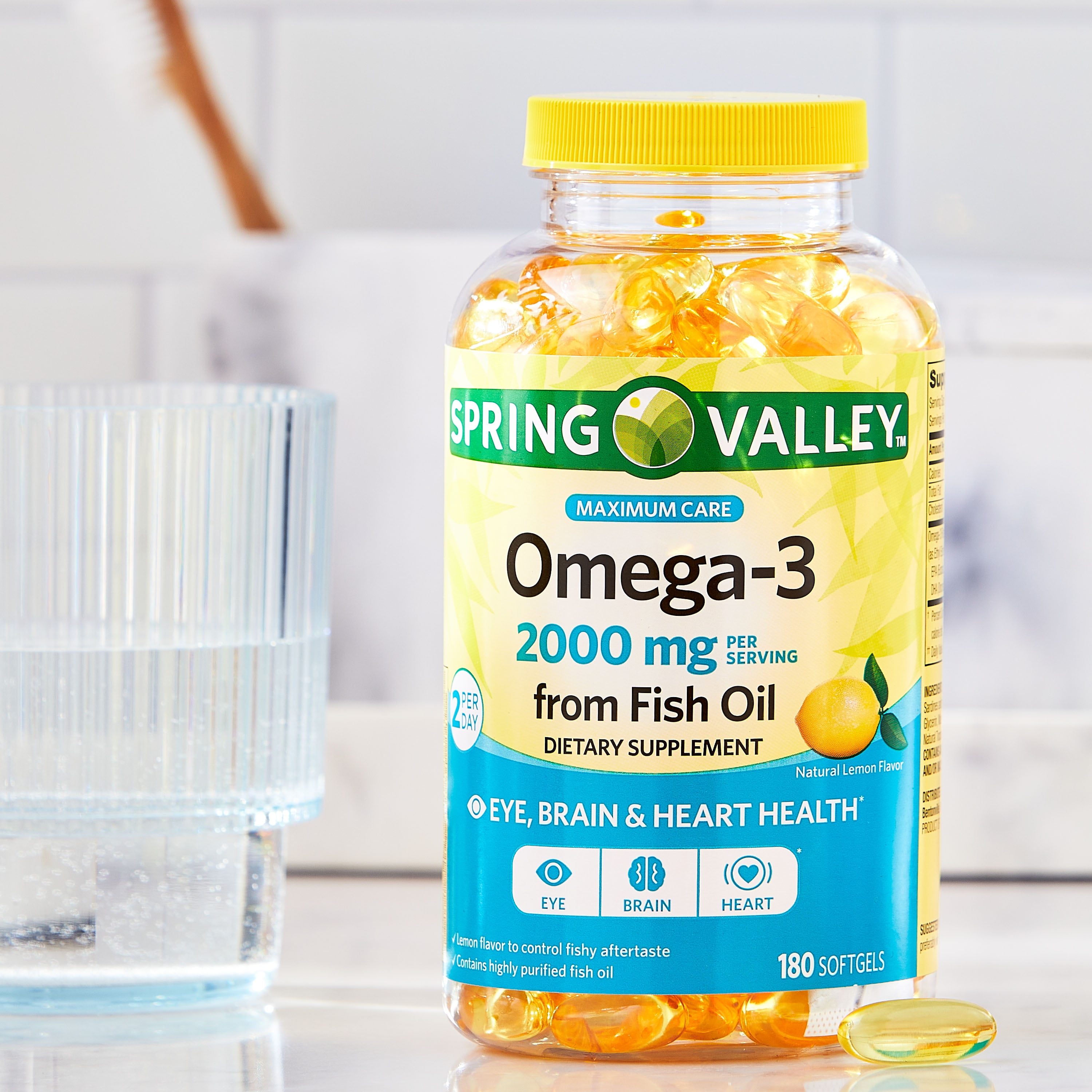 Spring Valley Daily Maintenance Omega-3 from Fish Oil Dietary Supplement,  500 mg, 180 Count 