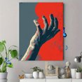 thumbnail image 4 of Abstract Hand Red Sun Canvas Wall Art 15.75x11.81 Inches, 4 of 8