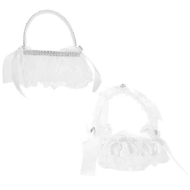 KAKOWELY 2 cestas de almacenamiento de dulces para niñas de las flores de estilo occidental, cestas de flores para bodas