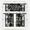 thumbnail image 3 of 36 Inch Kitchen Curtains Black Farmhouse Rustic Window Curtains and Valances Set of 3, Vintage Fork Spoon Country Wooden Wood Short Tier Curtain for Kitchen,Vintage Small Kitchen Decor, 3 of 6