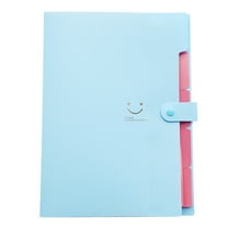 XMMSWDLA 5-Pocket Expanding File, Plastic Expandable File Folder with Pockets, A4/Letter Size Accordion Organizer Folder, for School and Office Supplies - Black&Blue&Pink&Yellow