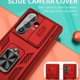 thumbnail image 4 of ELEHOLD Case for Samsung Galaxy Z Fold 5, Shockproof Hinge Phone Case with Slide Camera Cover & Kickstand,Red, 4 of 6