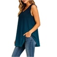 thumbnail image 6 of Avirosel Women's Plus Size Tank Tops V Neck Casual Lightweight Sleeveless Loose Fit Tunic Blouse for Summer Blue, 6 of 8