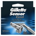 thumbnail image 3 of Gillette Sensor Excel Men's Razor Blade Refills, 10 Count, 3 of 13