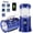 Blue, variant on Solar Lantern Flashlights, Rechargeable Camping Lantern Led, Collapsible & Portable for Emergency, Hurricanes, Power Outage, Storm (Black 1)