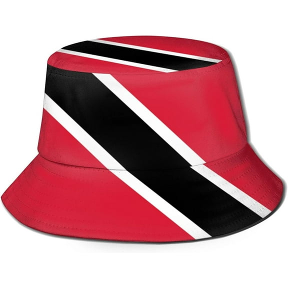 Flag of Trinidad and Tobago Bucket Hat Unisex Sun Hat Fisherman's Hat Summer Travel Bucket Beach Sun Hat Black