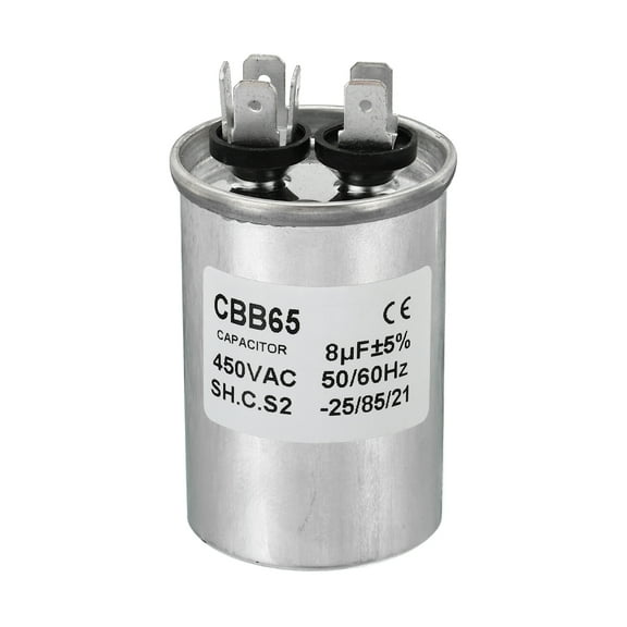 Uxcell CBB65 8uF Run Capacitor,8mfd 1Pcs AC 450V Aluminum Case with 2 Terminal