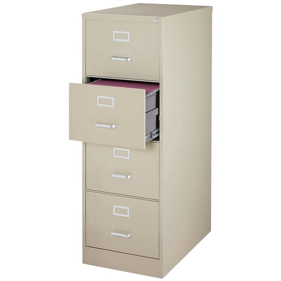 Staples Commercial 4-Drawer Vertical File Cabinet Legal Size Lockable 51.97"H x 18"W x 26.5"D Putty