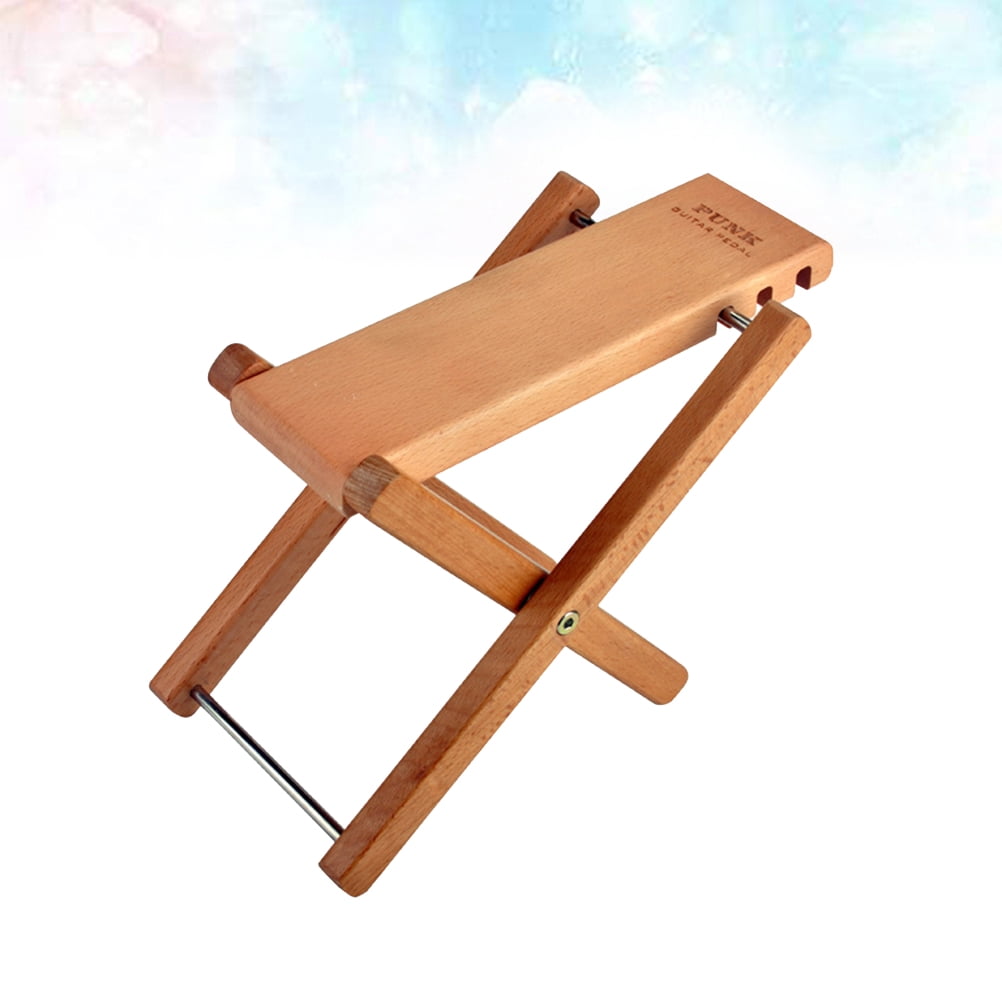 WHAMVOX Guitar Footstool Bamboo Wood Color Guitar Accessories 1Set 10.6x5.1x0.8in