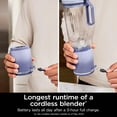 thumbnail image 2 of Ninja Blast Max, Portable Blender + Twist & Go, Personal Blender, Ninja Blender, Smoothie, Blend, Ice Crush, 3 Programs, Cordless, 22 oz removable Vessel, Dishwasher Safe, Leakproof, Lavender, BC251LD, 2 of 5