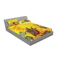 thumbnail image 2 of Ambesonne Ocean Fitted Sheet & Pillow Sham Set, Seashells Animal Grunge, Full, Yellow Teal, 2 of 2