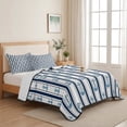 thumbnail image 5 of Twin Quilt Set 68''x86'', Navy Blue Anchor Nautical Lightweight Summer Bedspread Coverlet Set with 2 Pillow Shams, Coastal Ocean Summer Beach Breathable All Season Quilt Bedding for Dorm/Bedroom, 5 of 9