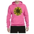 thumbnail image 2 of Artsy Cheetah Leopard Print Sunflower Fashion Unisex Graphic Hoodie Sweatshirt, Neon Pink, Medium, 2 of 3